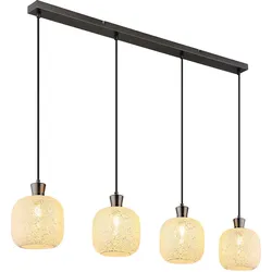LED Hängeleuchte Pendelleuchte Esszimmerlampe Mosaik Schwarz Metall Glas H 120cm