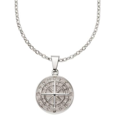 Kette mit Anhänger BRUNO BANANI "Edelstahlkette mit Anhänger", edelstahlfarben, Halsketten, Damen, Edelstahl, L: 60 B: 2,4mm, B:2,4mm