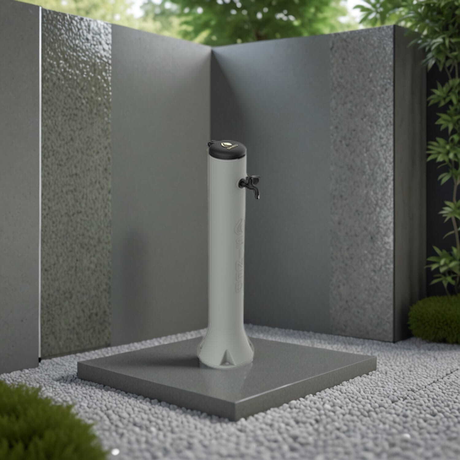 Sined | Gartenfontäne Tritone - 100 Cm - Grau - Uv-Beständig - Ideal Für Außenbereiche