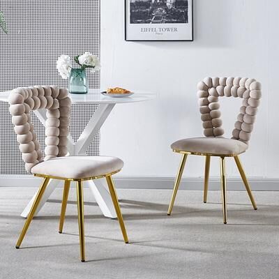 Modern Chair(Set Of 2 ) With Iron Tube Legs