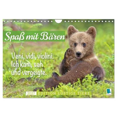 Spaß mit Bären: Edition lustige Tiere (Wandkalender 2027 DIN A4 quer), CALVENDO Monatskalender