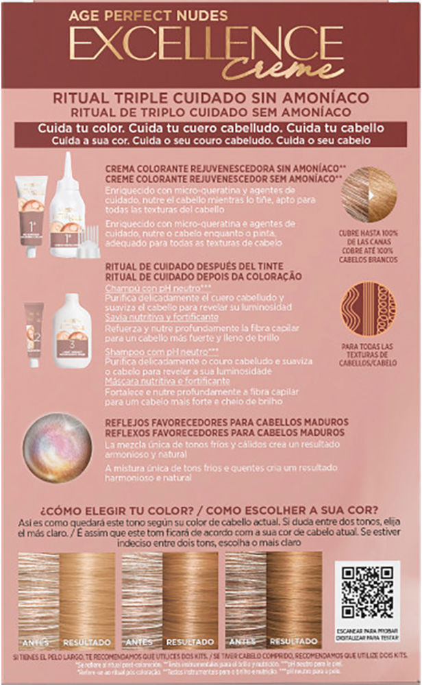 L'Oréal París Excellence Creme coloration sans ammoniaque avec micro-kératine #7.31 - Blond doré naturel 1 unité