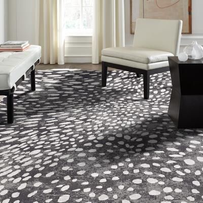KALATY N Natori Serengeti Charcoal Spotted Area Rug