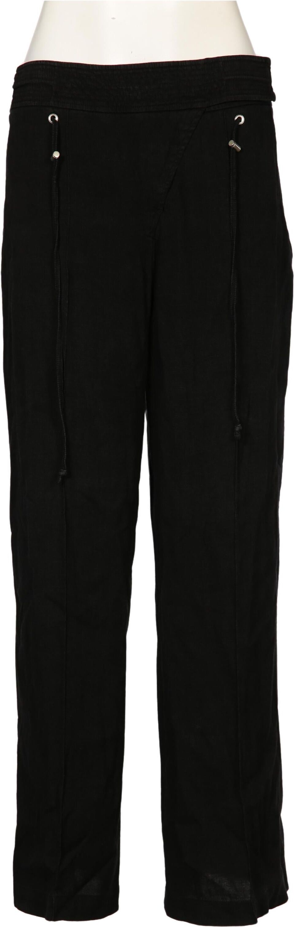 ULI Schneider Damen Stoffhose, Schwarz, Gr. EU 38, Leinen / Viskose / Elasthan - Second Hand