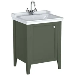 VitrA Valarte Waschtisch-Möbel-Set 65803 64,5x53x88cm, links, Korpus Vintage grün/Waschtisch weiß hochglanz