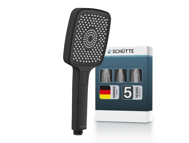 HAWAII Handbrause, Schwarz matt, eckig