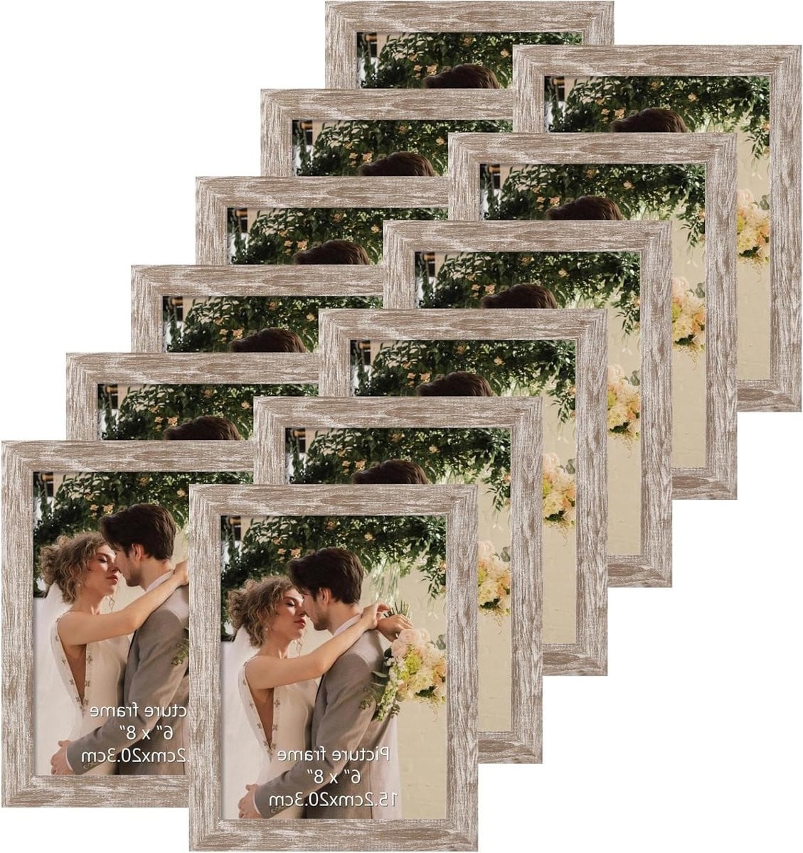 Set rustieke fotolijsten voor wand en tafel, 15 x 20 cm