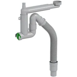 Prevex Smartloc Halb-Siphon 11⁄2", Anschlüsse für Waschmaschine oder Geschirrspüler, flexibles Rohr mit Reduzierstück