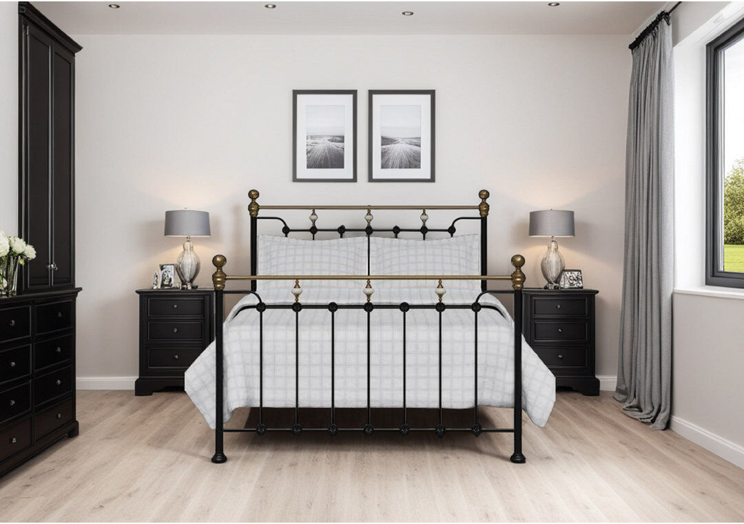 Brambly Cottage Macungie Metal Bed Black Kingsize (5')