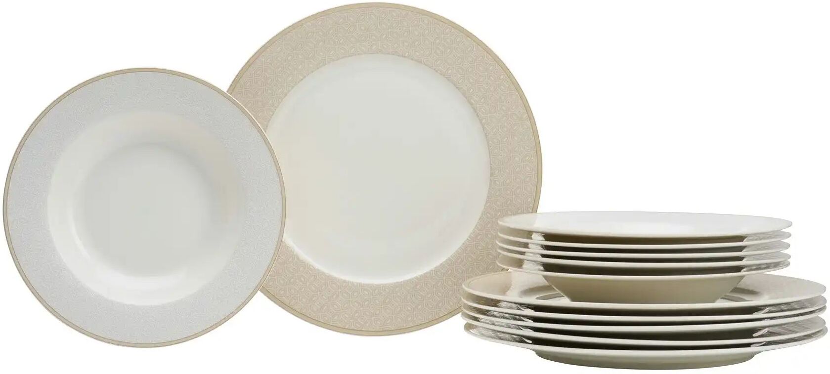 Ritzenhoff & Breker Tafelservice  12-teilig  GEO ¦ beige ¦ Porzellan
