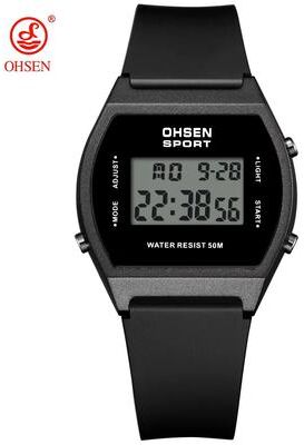 Inspired Finds White Waterproof Digital Sports Watch For Women With Alarm And LED Display black White