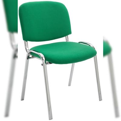 DELUKE Besucherstuhl ZAGREB - Stoff Grün 54x48x79 cm | Besucherstühle Konferenzstuhl Wartezimmerstuhl Bürostühle Bürostuhl Konferenzraum Wartezimmer