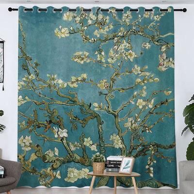 LightInthebox Vincent van Gogh Curtain Panels Grommet/Eyelet Curtain Drapes For Living Room Bedroom, Farmhouse Curtain for Kitchen Door Window Treatments Room Darkening