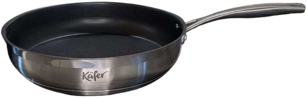 Bratpfanne KÄFER "Käfer Edelstahlpfanne", silber (silberfarben), Ø:28cm, Pfannen, Bratpfanne, Edelstahl, Teflon Select, ergonomisch, induktionsgeeignet