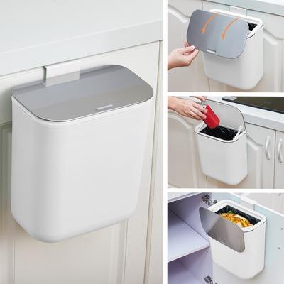 Garvee 1.9 Gal/2.4 Gal Kitchen Compost Bin, Small Hanging Trash Can with Stainless Steel Lid
