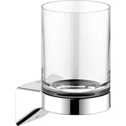 KEUCO AVENO Glashalter 14650019000 mit Echtkristall-Glas, zum Kleben/Schrauben, chrom