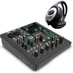 Mackie Mischpult ProFX6v3+ Analogmixer mit Kopfhörer (Studio- und Livemixer), Mischpult, Schwarz