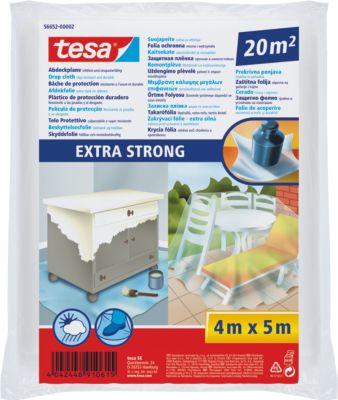 Tesa Abdeckfolie Extra Strong, 20 m² (4×5 m) – strapazierfähige Abdeckfolie für Boden & Möbel