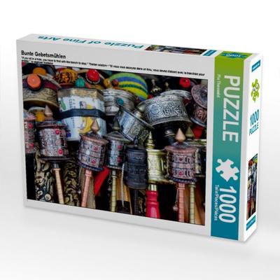 CALVENDO Puzzle Bunte Gebetsmühlen | 1000 Teile Lege-Größe 64x48cm Foto-Puzzle für glückliche Stunden