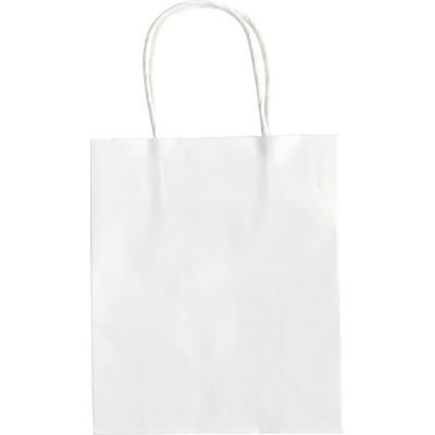 Folia Papiertüten M, Geschenktüten 110g/m² Kraftpapier 20 Stück, 18x21x8cm, weiß