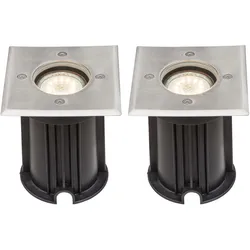 2er Set LED Boden Einbau Strahler RGB Fernbedienung Außen Spot Lampen Edelstahl Dimmer Leuchten befahrbar
