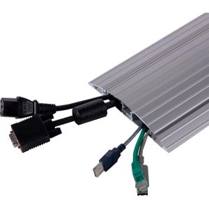 Dataflex Kabelbrücke Addit 31.452, 2 Kanal, 118 cm x 14,5 cm, grau, Aluminium