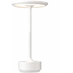 LED Akku-Tischlampe Weiß 4000mAh – kabellos, dimmbar, 3 Lichtfarben, IP54, bis zu 20h Laufzeit – für Gastronomie & Terrasse
