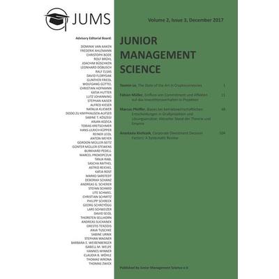 Junior Management Science, Volume 2, Issue 3, December 2017, Taschenbuch von Junior Management Science E. V., GRIN, 978-3-346-08165-0