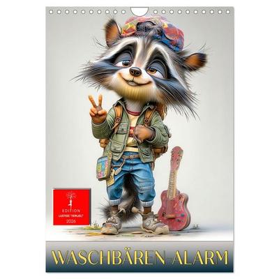 Waschbären Alarm (Wandkalender 2026 DIN A4 hoch), CALVENDO Monatskalender