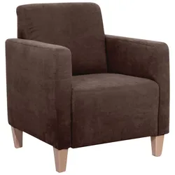 SESSEL Karol Bezug Veloursstoff Buche natur / braun
