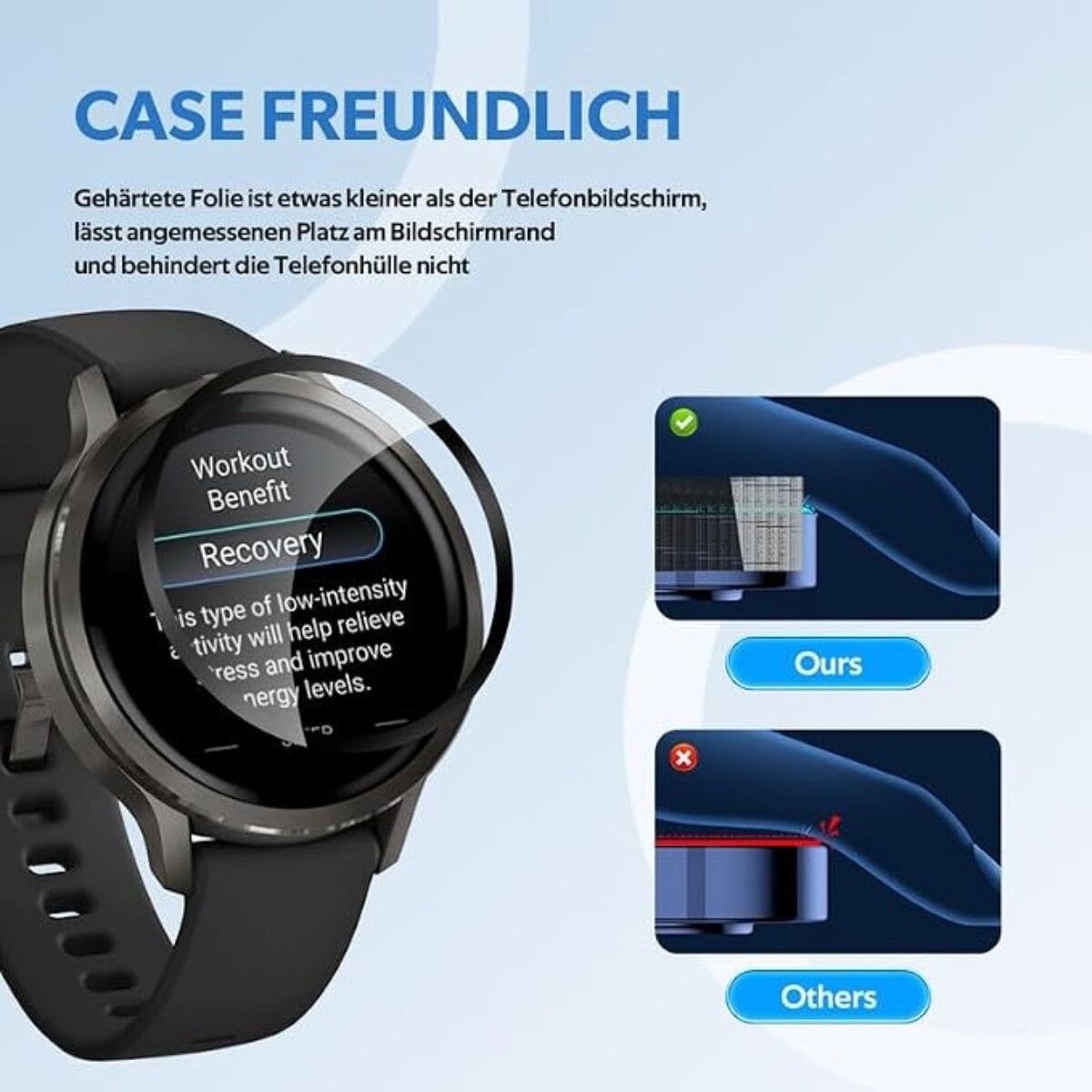 INF Komposit Vollklebende Uhren-Schutzfolie kompatibel mit Garmin Venu 4 45mm - HD Anti-Fingerprint Klar (3er-Pack)