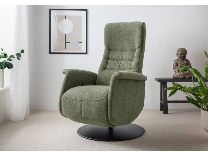 home24 Relaxfauteuil groen Geweven stof Jimin 72 x 118 x 85cm
