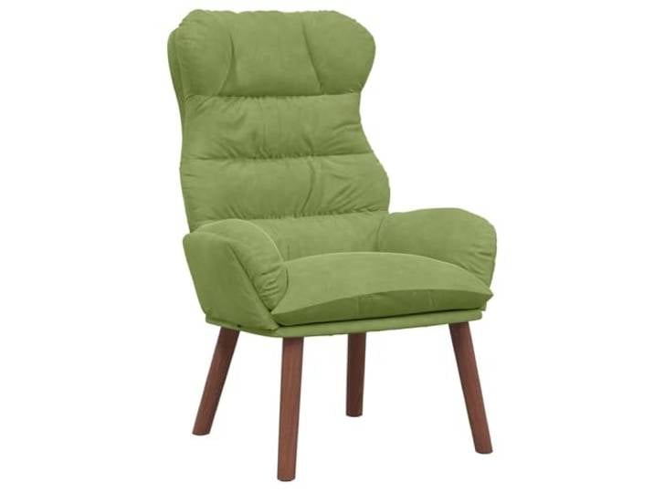 KTHLBRH Sessel aus hellgrünem Samt, 69 x 74 x 93 cm, Holz, Gummi Feiner Samt, gepolsterte Armlehnen, Gummibeine aus Holz, minimalistisches Design, einfache Wartung