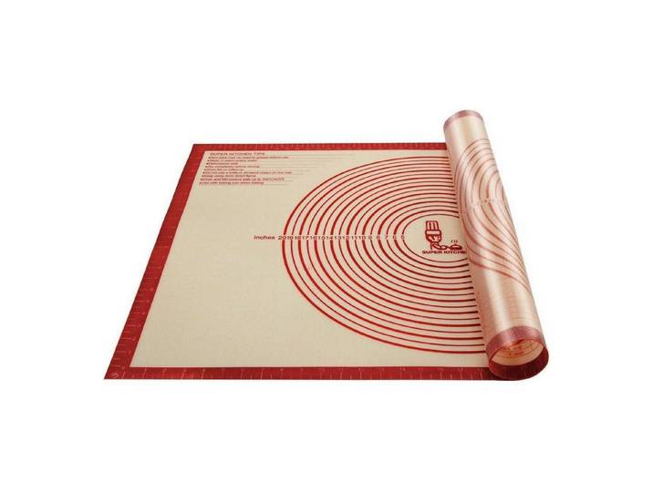 LuxusKollektion Ausrollmatte Backmatte Silikon Teigmatte Backunterlage Fondant Rot 91,4x61cm, Kunststoff