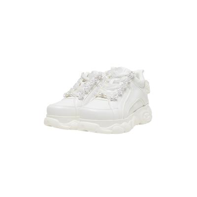 Sneaker BUFFALO "Buffalo CLD CORIN PEARL", Damen, Gr. 36, weiß, Polyurethan, Schuhe Sneaker