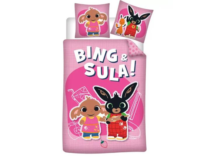 Bing Dekbedovertrek Sula & Bing 140 x 200 cm roze