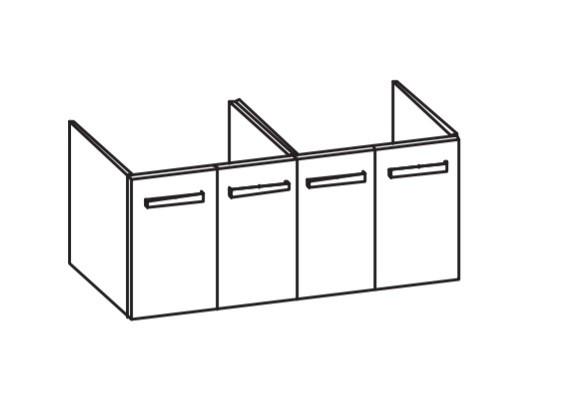 Artiqua 411 Waschtischunterschrank für D-Code 034812 Castello Eiche quer NB, 411-WU4T-D33-7134-426 411-WU4T-D33-7134-426
