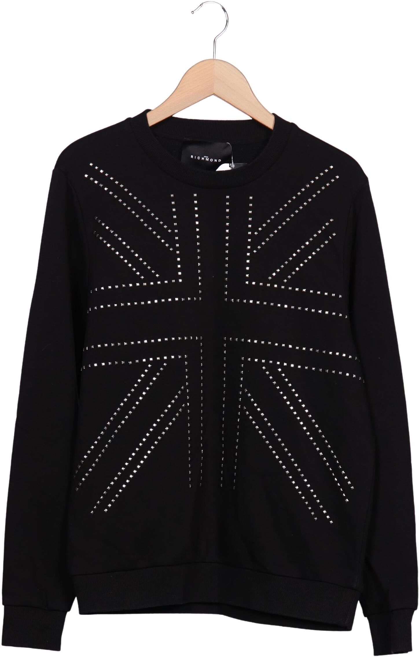 John Richmond Herren Sweater, Schwarz, Gr. M, Baumwolle - Second Hand