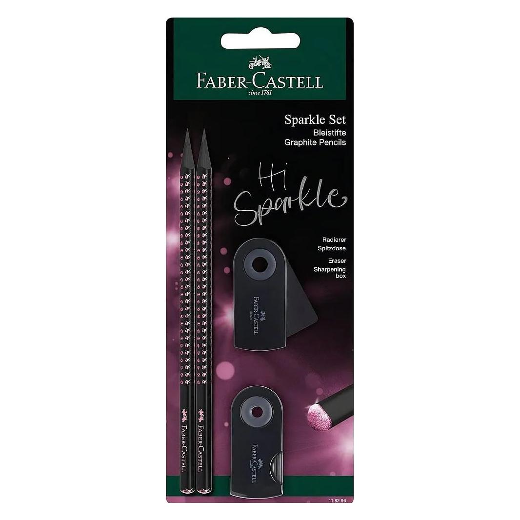 Faber-Castell Schreibset Sparkle Midnight rose (B, HB, 2x) (118296)