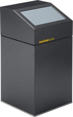 Schäfer Shop Select Wertstoffsammelgerät WSG 40 E, 40 L, verzinktes Stahlblech, pulverbeschichtet, selbstschließend, silber