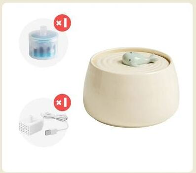 Uplift Essentials 1.3L Ceramic Automatic Circulating Pet Water Fountain white