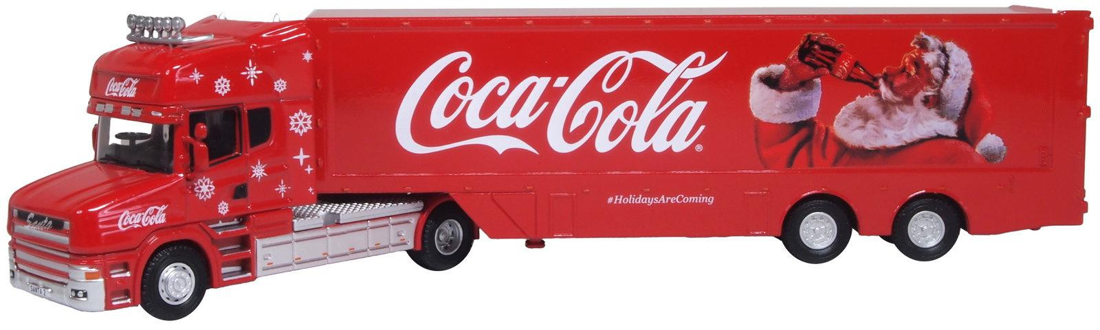 Oxford My Village Modelvrachtwagen Scania met Coca-Cola Box Trailer 1:76 Rood