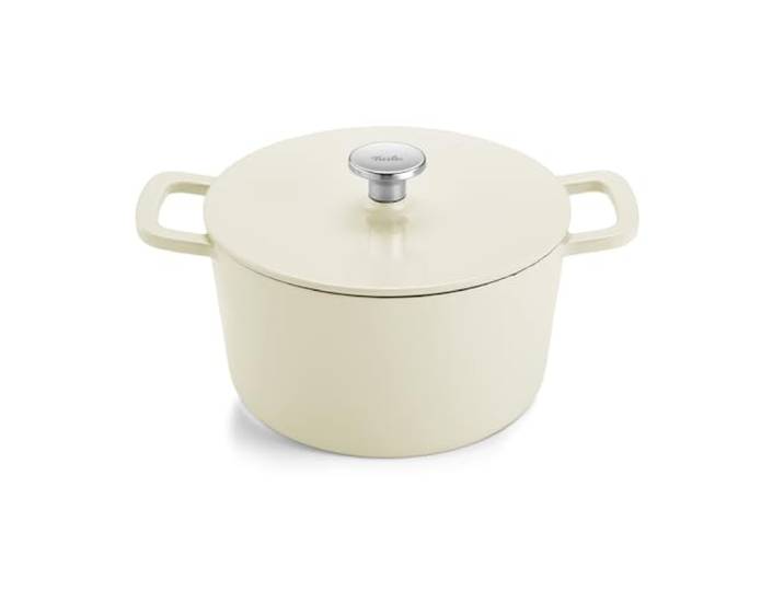 Fissler, Moments Collection Gusseisen-Bräter (Ø 24 cm), emailliert, Cocotte mit AromaStar-Funktion, Induktion, Elfenbeinweiß