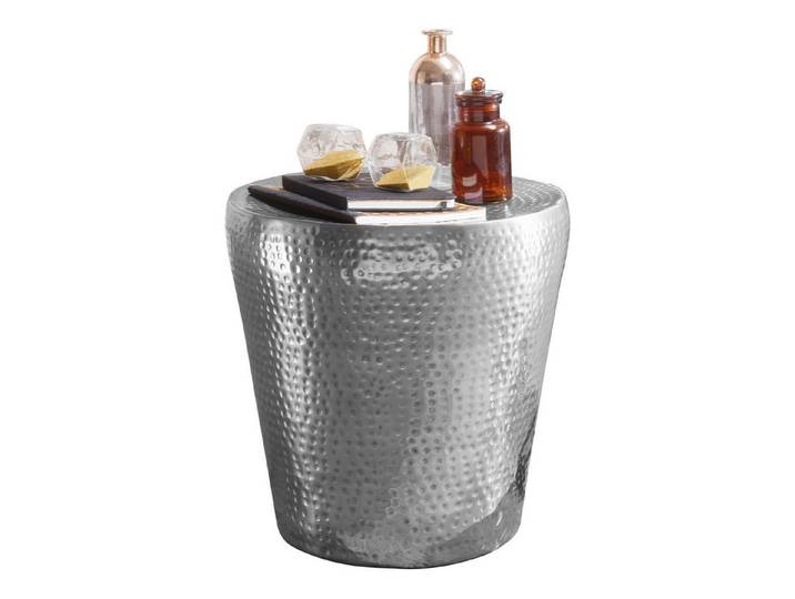 furnicato Beistelltisch Dekotisch orientalisch 41x41x41 cm Silberfarben (1-St), Handgefertigter Beistelltisch mit Ablage und gefalzten Kanten