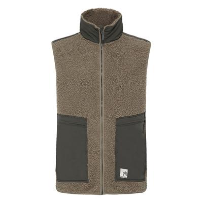 Funktionsweste NORTH BEND "Funktionsweste NBGalan M Teddy Vest", Herren, Gr. 3XL, beige (fallen rock), Obermaterial: 100% Polyester Pol. recyc.., Westen Funktionsweste