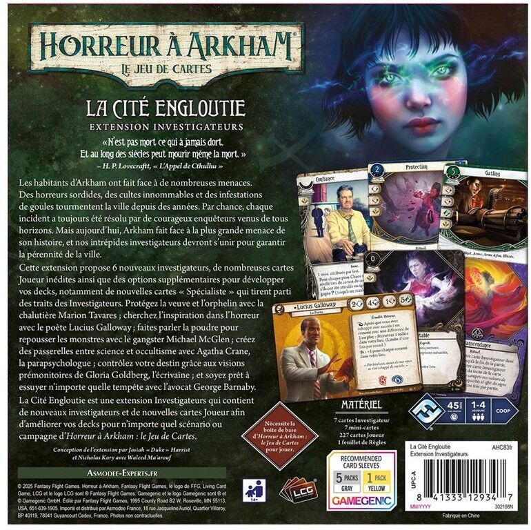 Fantasy Flight Games Arkham JCE : La Cité Engloutie (Investigateurs)