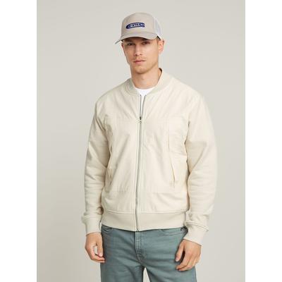 Longpullover G-STAR "Woven Mix Relaxed Sweatshirt", Herren, Gr. S, beige (weißbait), Obermaterial: 100% Baumwolle, Pullover Longpullover
