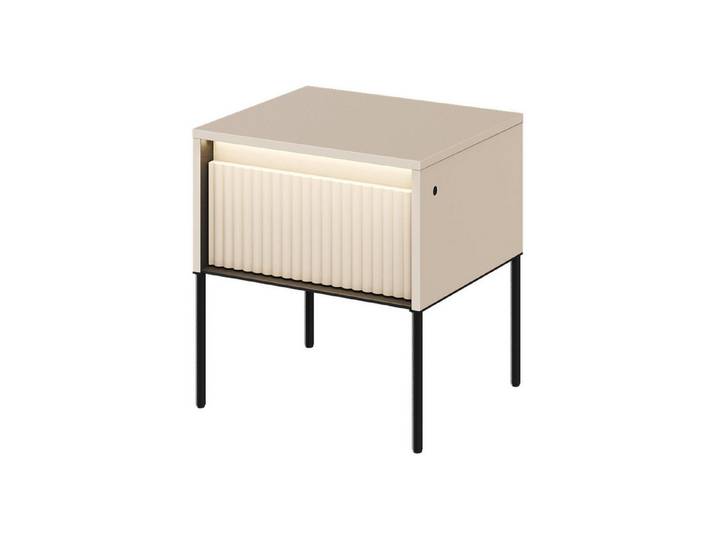 HAUSELEMENT Nachttisch TREND TR-10, mit Schublade LED-Beleuchtung Nachtschrank 46 cm Nachtkonsole