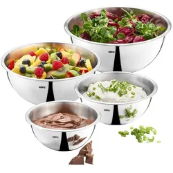 GEFU Rührschüssel-Set Cavaro 4-teilig, Silber, Material, Schüssel + Schale, Silber