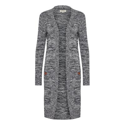 Strickjacke OXMO "Strickjacke OXPhiletta", Damen, Gr. S, blau (insignia b), Obermaterial: 100% Baumwolle CO., Strickjacken Strickjacke